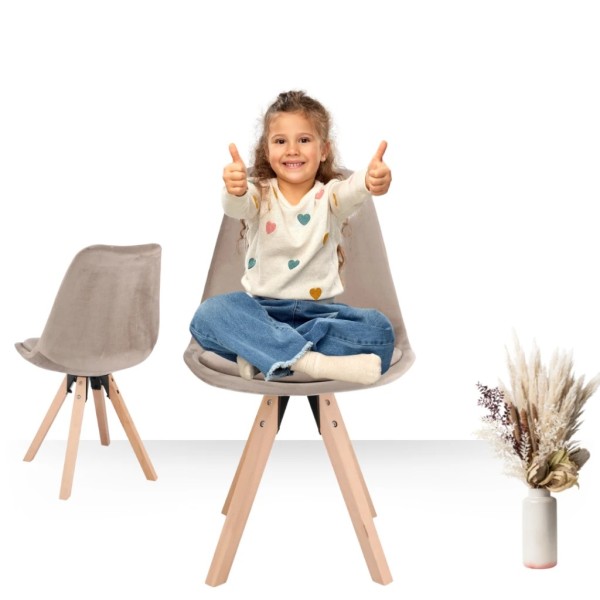 Стілець Saida Jumi у скандинавському стилі з дерев'яними ніжками бежевий