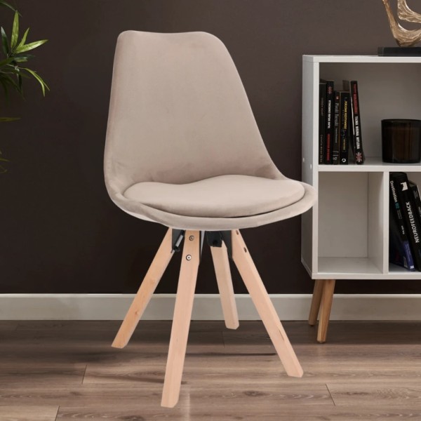Стілець Saida Jumi у скандинавському стилі з дерев'яними ніжками бежевий