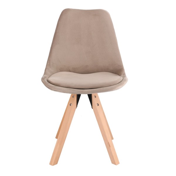 Стілець Saida Jumi у скандинавському стилі з дерев'яними ніжками бежевий