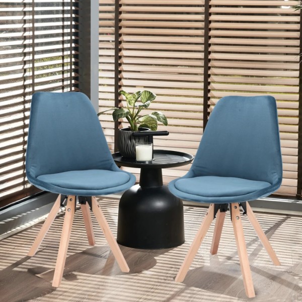 Стілець Saida Jumi у скандинавському стилі з дерев'яними ніжками аквамариновий