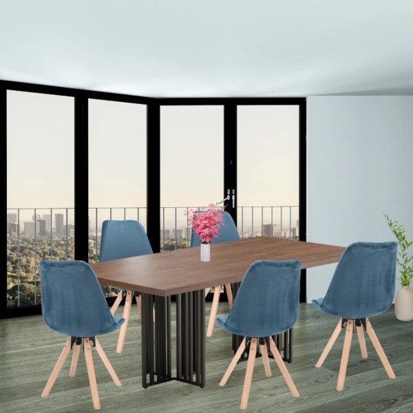 Стілець Saida Jumi у скандинавському стилі з дерев'яними ніжками аквамариновий