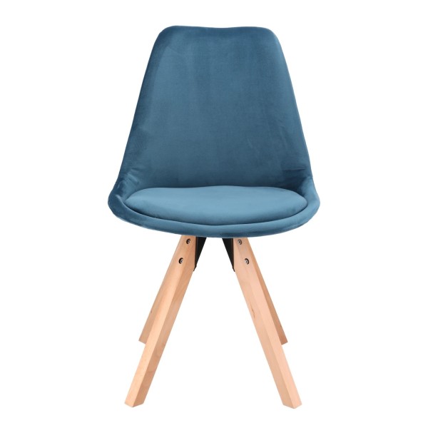 Стілець Saida Jumi у скандинавському стилі з дерев'яними ніжками аквамариновий