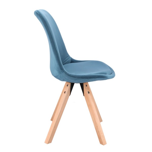Стілець Saida Jumi у скандинавському стилі з дерев'яними ніжками аквамариновий