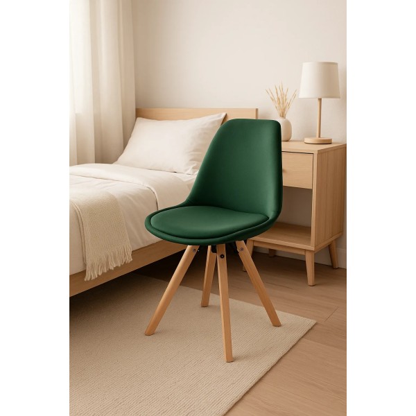 Стілець Saida Jumi у скандинавському стилі з дерев'яними ніжками зелений