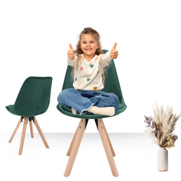 Стілець Saida Jumi у скандинавському стилі з дерев'яними ніжками зелений