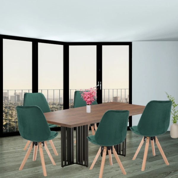 Стілець Saida Jumi у скандинавському стилі з дерев'яними ніжками зелений