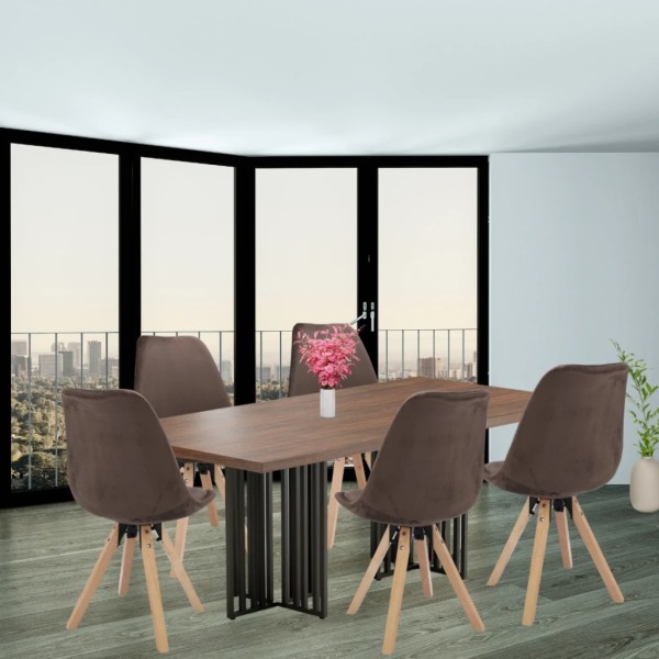 Стілець Saida Jumi у скандинавському стилі з дерев'яними ніжками коричневий