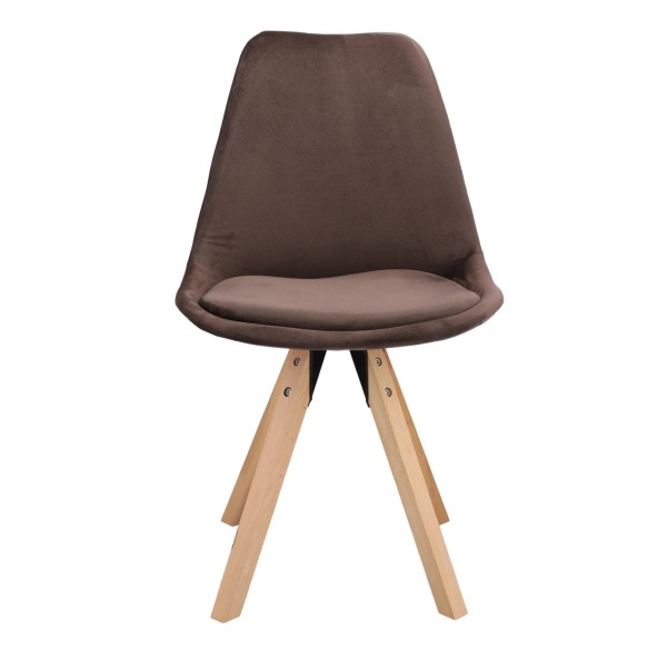 Стілець Saida Jumi у скандинавському стилі з дерев'яними ніжками коричневий