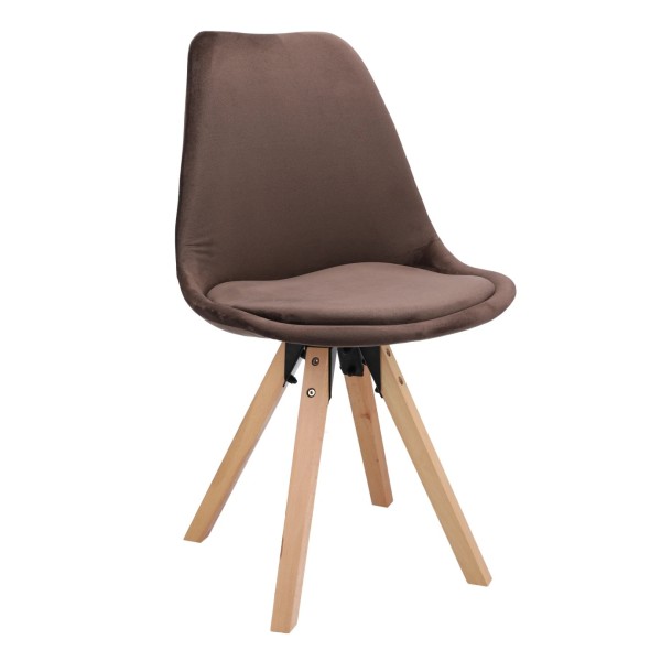 Стілець Saida Jumi у скандинавському стилі з дерев'яними ніжками коричневий