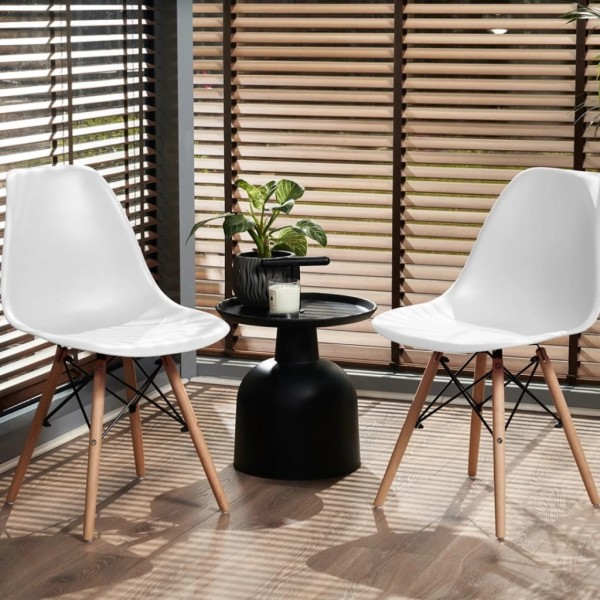 Стілець Eva Jumi у скандинавському стилі з дерев'яними ніжками білий