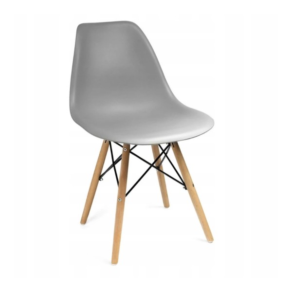 Стілець Eva Jumi у скандинавському стилі з дерев'яними ніжками сірий