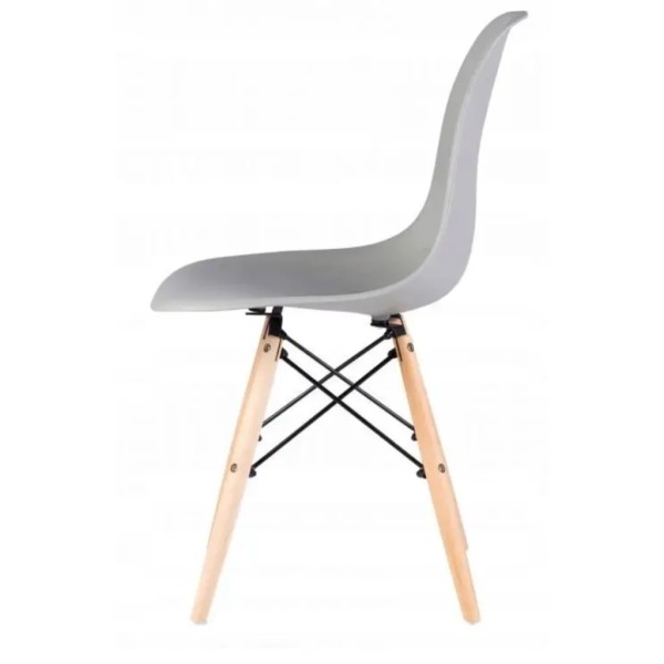 Стілець Eva Jumi у скандинавському стилі з дерев'яними ніжками сірий