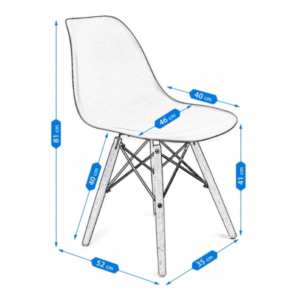 Стілець Eva Jumi у скандинавському стилі з дерев'яними ніжками сірий