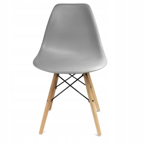 Стілець Eva Jumi у скандинавському стилі з дерев'яними ніжками сірий