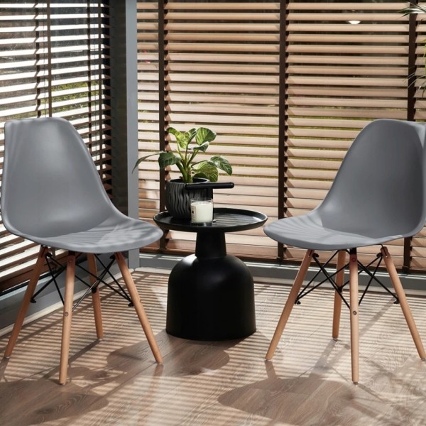 Стілець Eva Jumi у скандинавському стилі з дерев'яними ніжками сірий