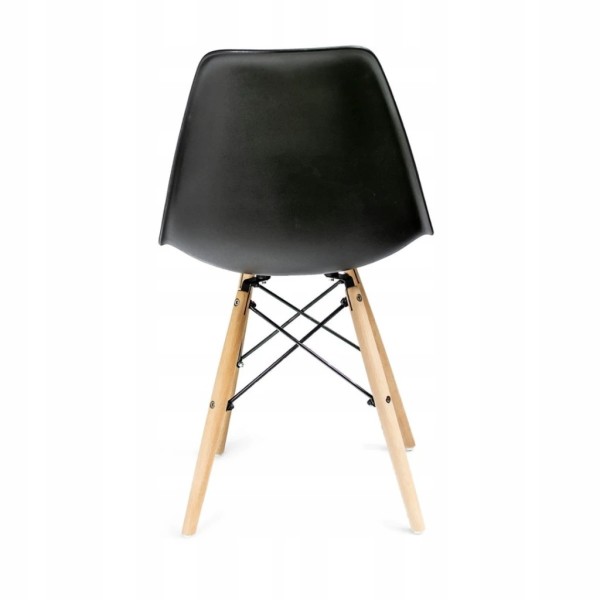 Стілець Eva Jumi у скандинавському стилі з дерев'яними ніжками чорний