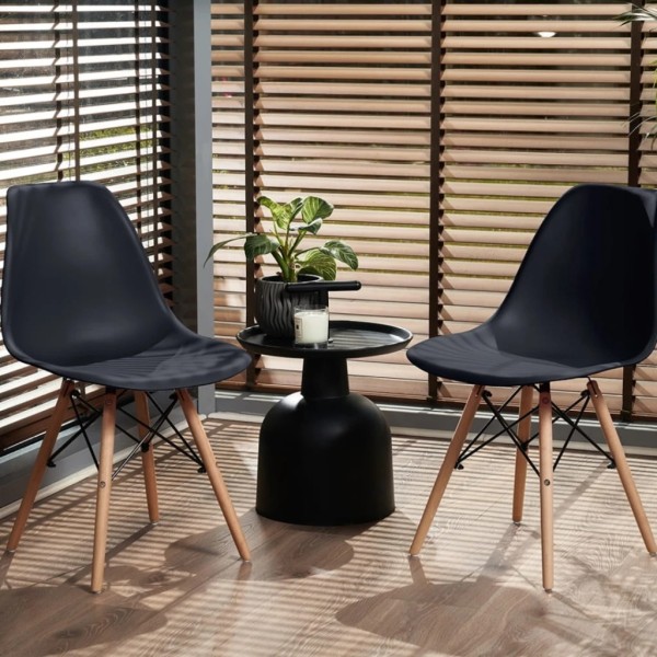 Стілець Eva Jumi у скандинавському стилі з дерев'яними ніжками чорний