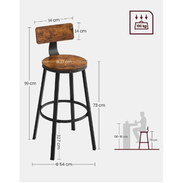 Барний стілець Leobert Comfy 2 штуки Loft