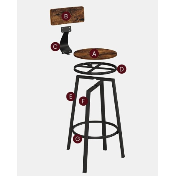 Барний стілець Leobert Comfy 2 штуки Loft