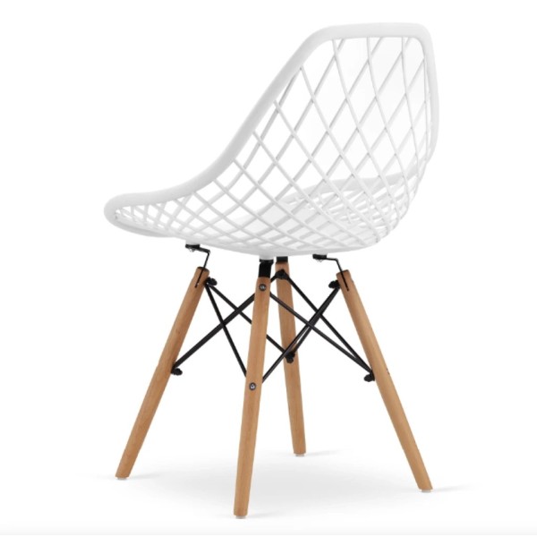 Стілець Leobert Sakai з дерев'яними ніжками ажурна спинка білий