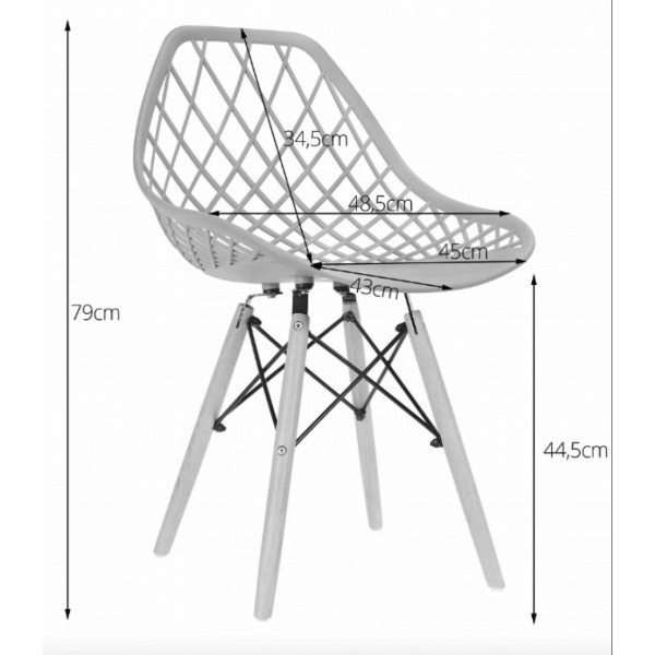 Стілець Leobert Sakai з дерев'яними ніжками ажурна спинка білий