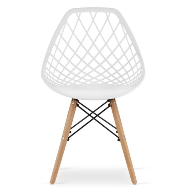 Стілець Leobert Sakai з дерев'яними ніжками ажурна спинка білий