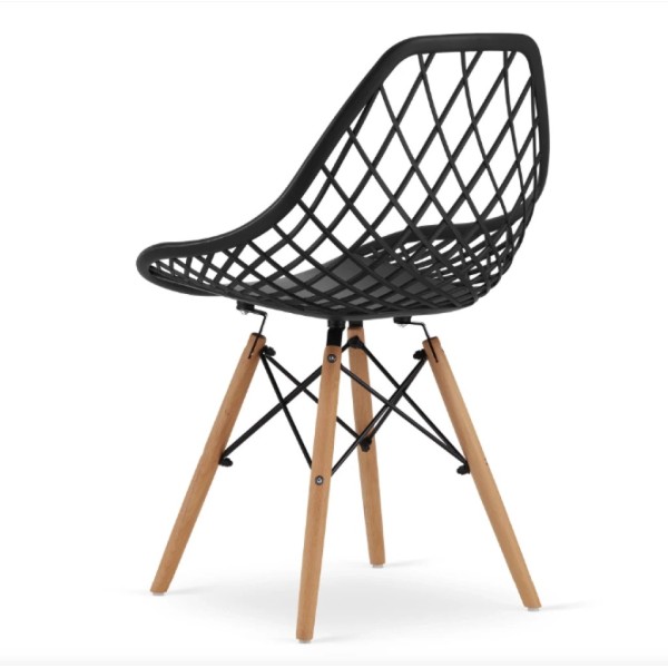 Стілець Leobert Sakai з дерев'яними ніжками ажурна спинка чорний