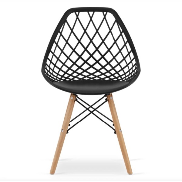 Стілець Leobert Sakai з дерев'яними ніжками ажурна спинка чорний