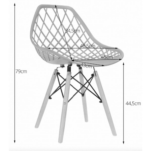 Стілець Leobert Sakai з дерев'яними ніжками ажурна спинка чорний