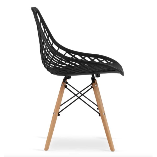 Стілець Leobert Sakai з дерев'яними ніжками ажурна спинка чорний