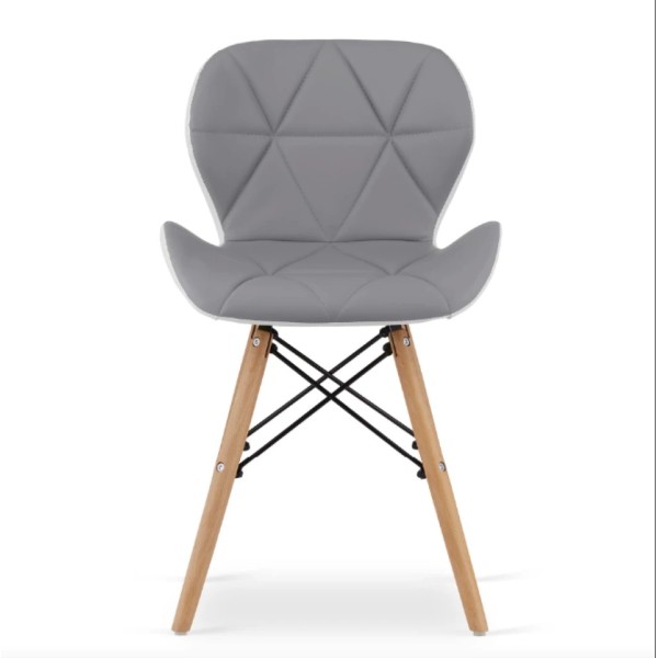 Крісло Leobert Lago екошкіра сіро-біле