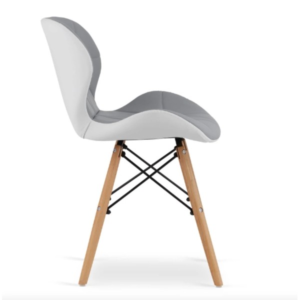 Крісло Leobert Lago екошкіра сіро-біле