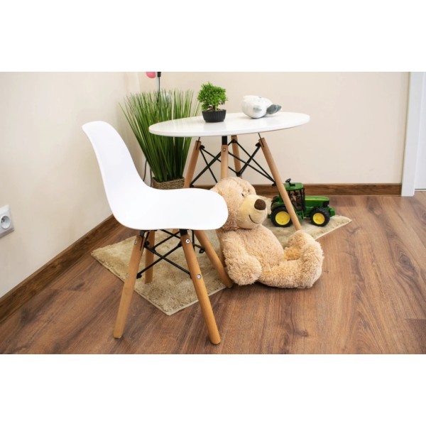 Дитячий стільчик Leobert Zubi зі спинкою білий