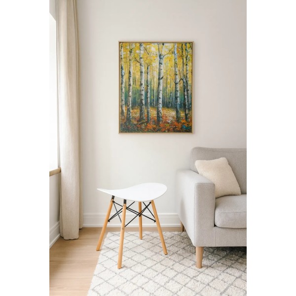 Табурет Leobert Corfu вигнутий у скандинавському стилі білий