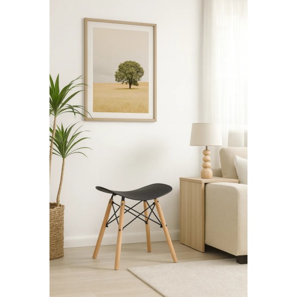 Табурет Leobert Corfu вигнутий у скандинавському стилі чорний