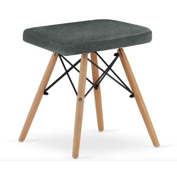 Табурет Leobert Werk квадратний з дерев'яними ніжками сірий