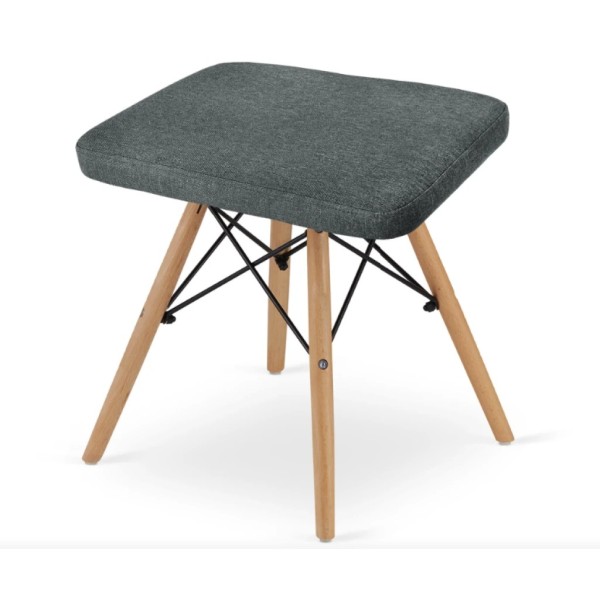 Табурет Leobert Werk квадратний з дерев'яними ніжками сірий