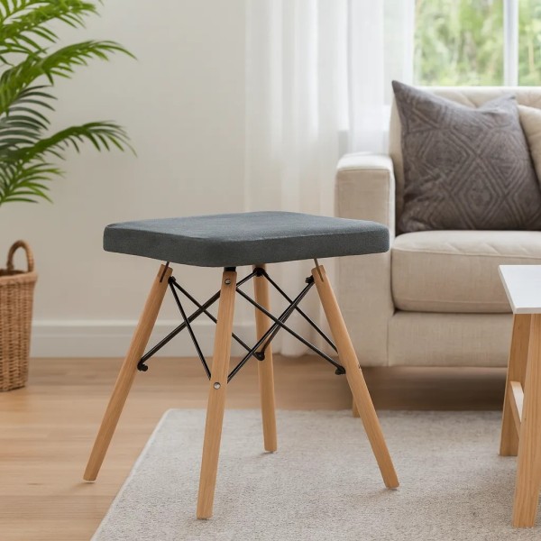 Табурет Leobert Werk квадратний з дерев'яними ніжками сірий