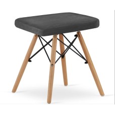 Табурет Leobert Werk квадратний з дерев'яними ніжками сірий темний