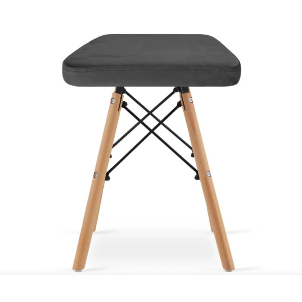 Табурет Leobert Werk квадратний з дерев'яними ніжками сірий темний