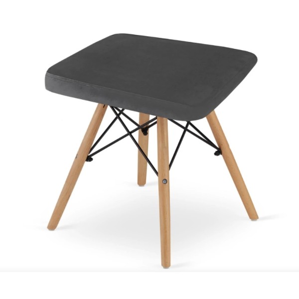 Табурет Leobert Werk квадратний з дерев'яними ніжками сірий темний