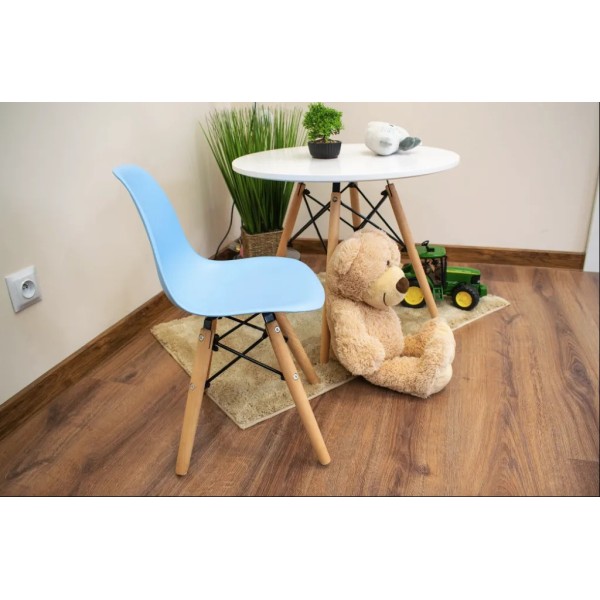 Дитячий стільчик Leobert Zubi зі спинкою блакитний