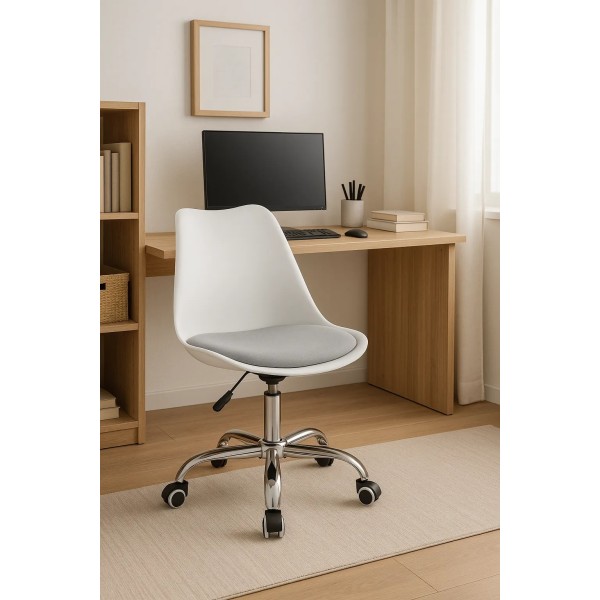 Офісне крісло Leobert Alba біло-сіре