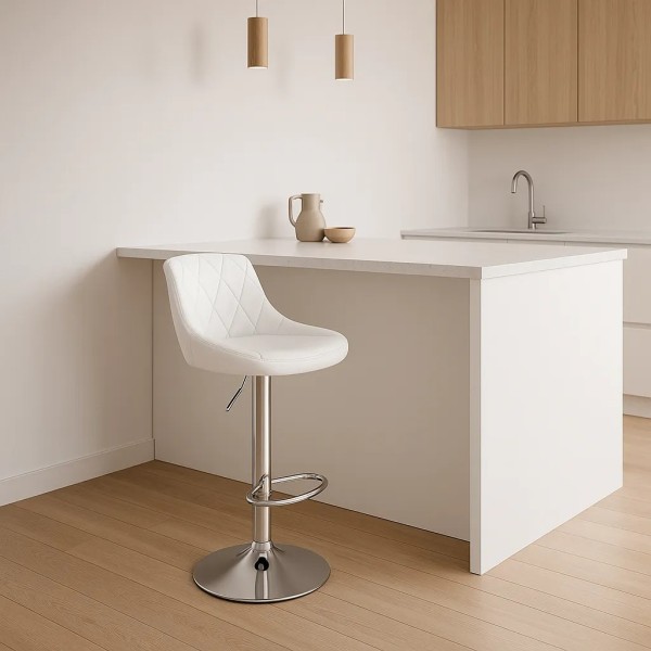 Барний стілець Leobert Kast з спинкою білий