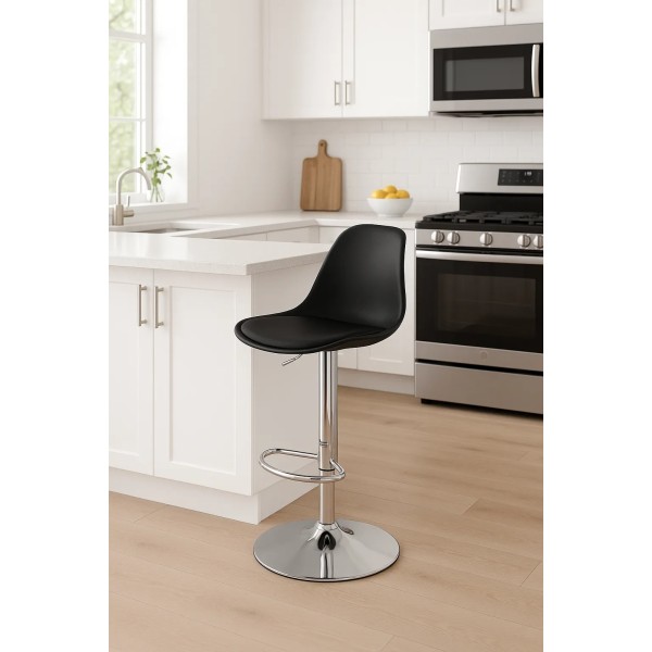 Барний стілець Leobert Hoga з спинкою чорний