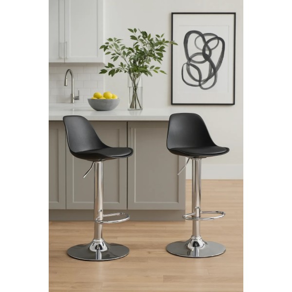 Барний стілець Leobert Hoga з спинкою чорний