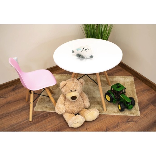 Дитячий стільчик Leobert Zubi зі спинкою рожевий