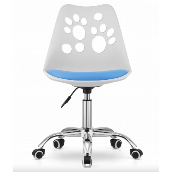 Офісне крісло Leobert Print біло-блакитне