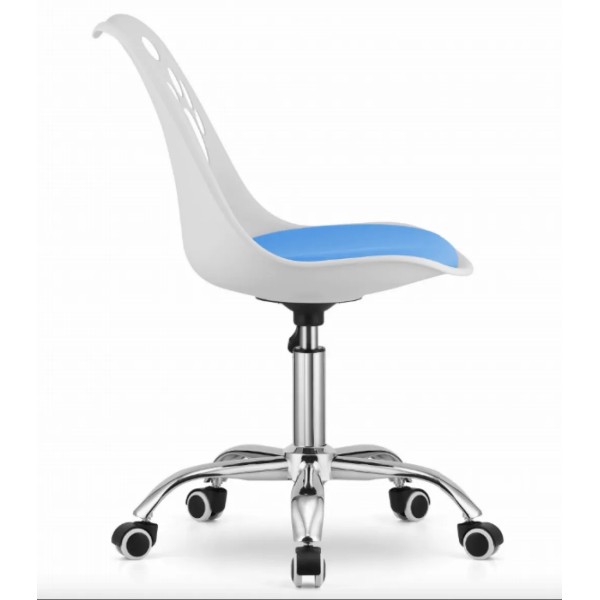 Офісне крісло Leobert Print біло-блакитне
