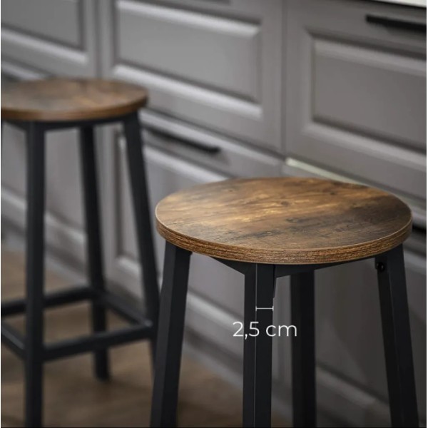 Барний стілець Leobert Halmar 2 штуки в стилі Loft коричневий